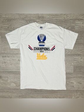 2014 UCLA NCAA Pac-12 Basketball Champions White Graphic T-Shirt